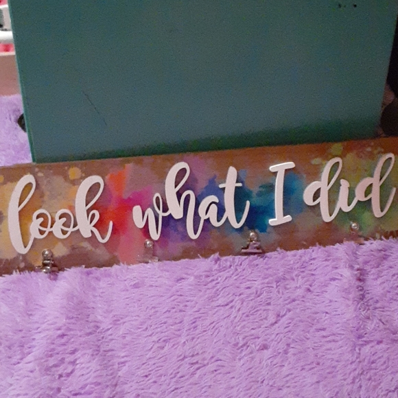 Look What I Did Craft Room Sign Rainbow Paint